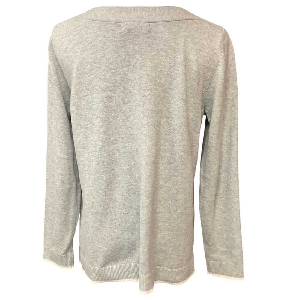 Hasting & Smith Gray Nautical Anchor Boat Neck Long Sleeve Pullover Sweater Sz M - Picture 6 of 10